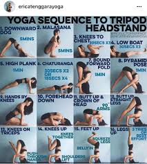 Yoga Sequence To Tripod Headstand Headstand Yoga Yoga Sequences Yoga Tips