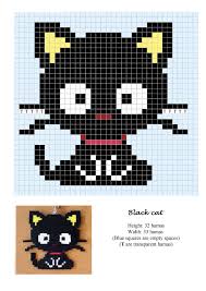 Black Cat Kitten Gato Gatito Hama Beads Pixel Pattern Perles Hama Perles A Repasser Chat Gratuit