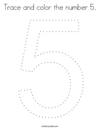 Trace And Color The Number 5 Coloring Page Twisty Noodle Writing Numbers Numbers Preschool Teaching Numbers