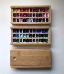 Bamboo Watercolor Paint Box Design Art Supply Box Bamboo Watercolor Paint Box