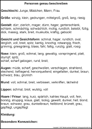 Eine zu blumige oder zu persönliche beschreibung der person erschwert es dem leser, sich ein genaues bild machen zu können. Personenbeschreibung Wortliste Medienwerkstatt Wissen C 2006 2021 Medienwerkstatt