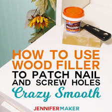 How To Use Wood Filler To Patch Nail And Screw Holes Crazy Smooth Woodworking Diy Homedecor Wood Filler Woodworking Kits Easy Woodworking Projects