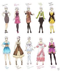 Various Female Clothes Anime Outfits Art Clothes Drawing Anime Clothes