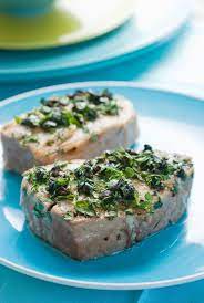 Grilled Tuna With Herbs And Olives Recipe Recipe Olive Recipes Grilled Tuna Recipes