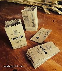 Crafty Folded Business Card Turns Into A Mini Brown Paper Bag Jukeboxprint Business Cards Creative Unique Business Cards Business Card Inspiration