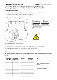 Electromagnet Worksheet For Grade 4 Google Search Electromagnet Worksheets Teaching Resources