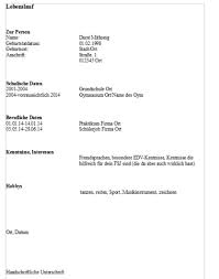 Für die bewerbung benötigt man ein motivationsschreiben, in dem man die eigenen. Lebenslauf Mit 17 Schule Bewerbung Abitur