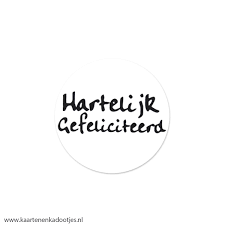 6 Stickers Rond 40 Mm Hartelijk Gefeliciteerd Kaarten En Kadootjes