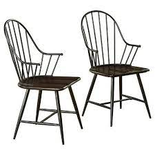 Available in your choice of six fabrics. Set Of 2 Milo Mixed Media Wood Top Armchairs Metal Black Buylateral Farmhouse Dining Chairs Windsor Dining Chairs Chair