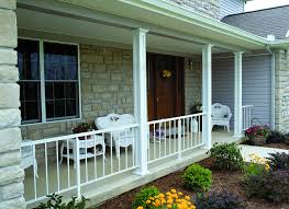Residential Railing On A Front Porch With Square Panel Columns Porch Design Front Porch Railings House With Porch