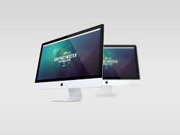 Double Imac Mockup Imac Imac Desktop Imac Desk Setup