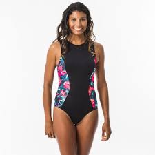 » maillot de bain 1 pièce. Maillot De Bain 1 Piece Femme Couvrant Avec Back Zip Carla Foamy Olaian Decathlon