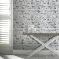 Papier Peint Imitation Brique Blanche Brick Wallpaper White Wash Brick Brick Effect Wallpaper