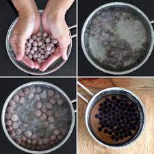 Add remaining half of tapioca starch and mix by hand until you can no longer. How To Make Black Tapioca Pearls For Bubble Tea Milk Tea Foxy Folksy