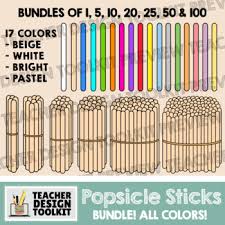 Popsicle sticks are the unsung heroes of crafting supplies. Popsicle Sticks Clip Art Bundle 17colors 7sizes Counting Math Manipulatives