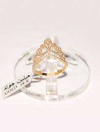 خاتم ذهب عيار 18 خاتم ذهب عيار 18 شكل تاج مرصع بالفصوص عند البيع يرد بالفصوص Crown Jewelry Jewelrymaking Love Women Rose Gold Ring Gold Gold Rings