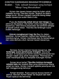 Contoh karangan upsr untuk subjek bahasa melayu bagi murid tahun 6 ada 2 kategori bagi karangan bahasa melayu ini iaitu karangan berformat dan juga karangan tidak berformat. Contoh Karangan