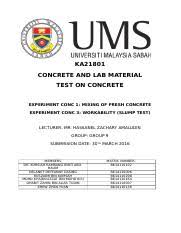 Report of rebound hammer test Lab Report 5 Doc Ka21801 Concrete And Lab Material Non Destructive Test Experiment Ndt 1 Rebound Hammer Test Experiment Ndt 2 Upv Test Lecturer Mr Course Hero