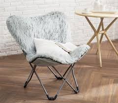 Unique Fur Butterfly Dorm Chair Stylish College Furniture Trendy Glacier Gray Dorm Room Seating Dorm Room Seating Dorm Chairs Stylish Chairs