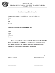Surat yang resmi biasanya ditujukan kepada suatu instansi. 25 Surat Izin Surat Izin Latihan Silat