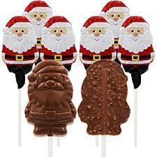 Bulk giant crispy rice treats are available in plain, candy or chocolate coated. Amazon Com R M Palmer Christmas Santa Big Chocolate Lollipop Holiday Treats Double Crisp Chocolaty N Smooth Milk Chocolate Pop Party Bag Fillers Individually Wrapped Foils Kosher Certified 3oz Chocolate Sucker 6 Pack