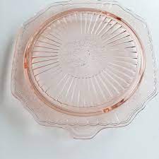 Made by jeannette glass company from 1936 through. Dining Vtg Pink Depression Glass Cake Plate Poshmark