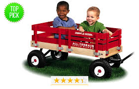The original little red wagon with high wooden stake sides and big, brawny air tires that can handle any terrain. Best Kids Wagon Radio Flyer All Terrain Cargo Wagon