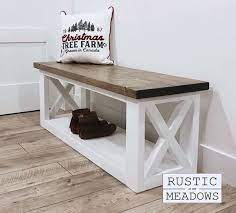 Add A Rustic Touch To Your Entryway With This Rustic Entryway Bench Build And Save With Detailed Pl Rustic Entryway Bench Rustic Furniture Diy Rustic Entryway