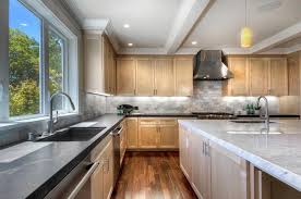 Light or dark cabinets, accent wall, exposed beam and trusses, bare wood beadboard ceiling what follows are beautiful photos of kitchens with light wood floors, along with design ideas we thought may be of interest to you. 53 High End Contemporary Kitchen Designs With Natural Wood Cabinets Designing Idea