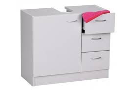 Hier bietet ein waschbeckenunterschrank mit türen und entsprechend höheren fächern ausreichend platz, damit auch größere utensilien problemlos untergebracht werden können. Wohnling Bad Waschbecken Unterschrank 54 X 63 X 30 Cm 1 Tur 3 Schubladen Weiss Hertie De