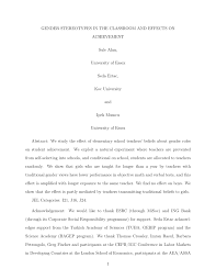Pdf) Gender Stereotypes In The Classroom And Effects On Achievement