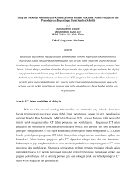 ** sila tandakan (/) sulit (mengandungi maklumat yang berdarjah keselamatan atau kepentingan malaysia seperti yang termaktub di dalam. Pdf Integrasi Teknologi Maklumat Dan Komunikasi Serta Literasi Maklumat Dalam Pengajaran Dan Pembelajaran Kepentingan Pusat Sumber Sekolah