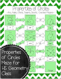 Angles In Circles Worksheet Properties Of Circles Maze Arcs Tangents Secants In 2020 Teaching Geometry Geometry Lessons Math Geometry