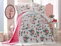 Eponj Home Baskili Pike Takimi Tek Kisilik Carmela Somon Carsaflar Somon Nevresim Takimi