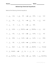 Balancing Chemical Equations Worksheets With Answers In 2020 Chemical Equation Balancing Equations Equations