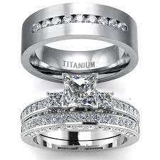 2pcs Couple Rings Men Women Stainless Steel Titanium Steel Couple Crystal Ring Jewelry Size 6 12 Stainless Steel Wedding Ring Steel Wedding Ring Mens Wedding Rings