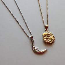 Great savings & free delivery / collection on many items. Sun Moon 2 Necklace Set In Sterling Silver 14k Yellow Gold Etsy