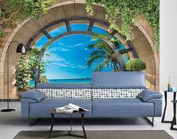 Le papier peint (papier mural ou, comme au québec, tapisserie) est un revêtement mural servant généralement à décorer une pièce d'habitation. Decoration Interieur 3d Papier Peint Photo Personnalise Sticker Mural Trompe L Åil Paysage Tropical Atelier Wybo