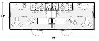Two Bedroom Two Bath Shipping Container Home Floor Plan Shipping Container Homes Container House Plans Shipping Container House Plans