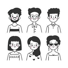 Download Pack Of People Avatars For Free Cartoon Drawings Of People Doodle People Drawing People
