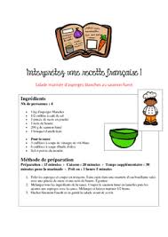 Serve mom a french cassoulet this mother's day. French Recipe For Early Readers By Madamejefaistout Tpt