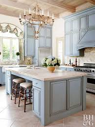 blue kitchen cabinets better homes