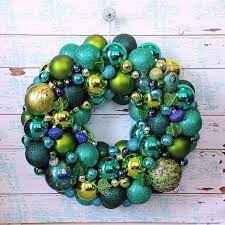 99 Romantic And Shabby Chic Decorating Ideas And Tips Peacock Christmas Ornament Wreath Christmas Ornament Wreath