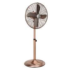 Deco Breeze Adjustable Height 16 In Pedestal Fan Copper Dbf0209 The Home Depot In 2020 Pedestal Fan Retro Fan Metal Fan