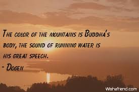 Dogen Quote The Color Of The Mountains Is Buddha S Body The Sound Of Running Water Is His Great Speech