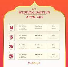 Which are the best dates to get married in 2020? Auspicious Wedding Dates In 2020 Shubh Vivah Muhurat 2020 Hindu Marriage Dates