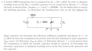 Solved 1 A Lossless 100 Transmission Line Is Terminated