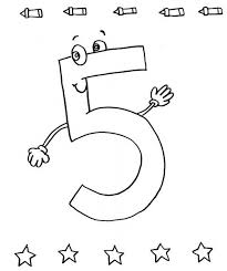 5 Sayisi Rakami Boyama Sayfalari Boyama Sayfalari Faaliyetler Matematik