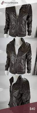 Charles And A Half Brown Faux Leather Jacket Brown Faux Leather Jacket Leather Jacket Faux Leather Jackets