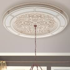 Art Frame Direct Alluring Carve Cream Round Ceiling Medallion Wayfair Metallic or woodlike finishes, and others use mirrors as embellishment.